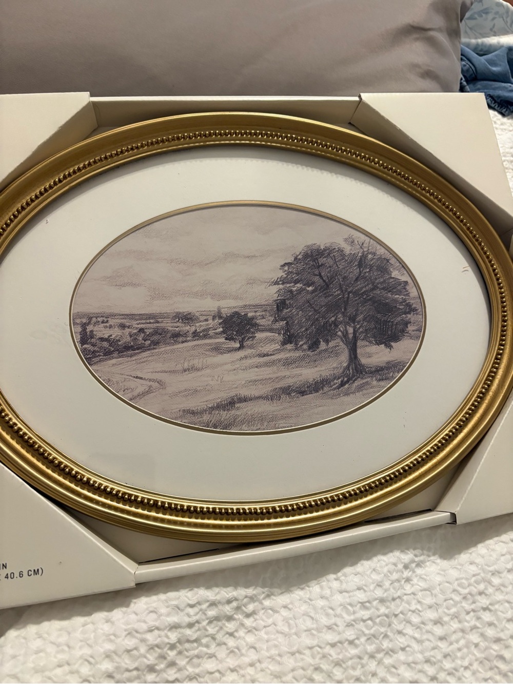 Hearth & Hand Gold Oval Framed Landscape Print